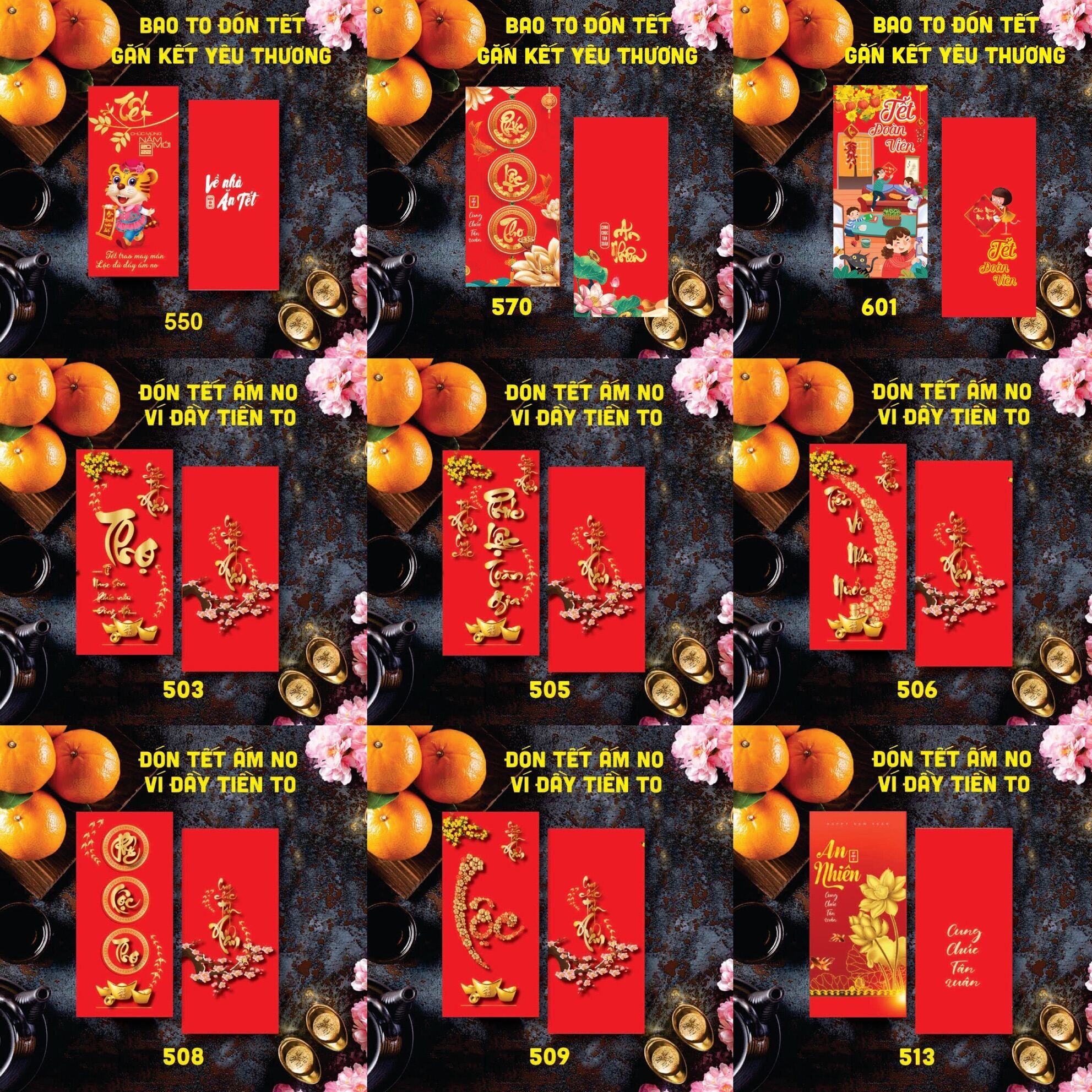 Set 10 bao lì xì Tết 2022