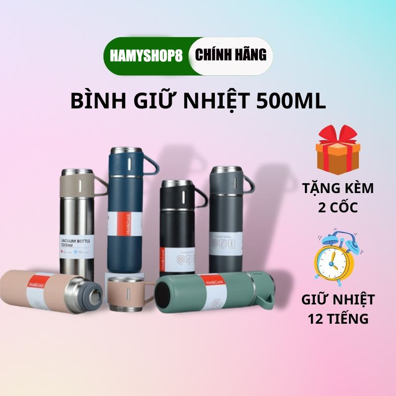 Bình giữ nhiệt inox cao cấp dung tích 500ml, Bình giữ nhiệt inox 304, Ly giữ nhiệt cao cấp