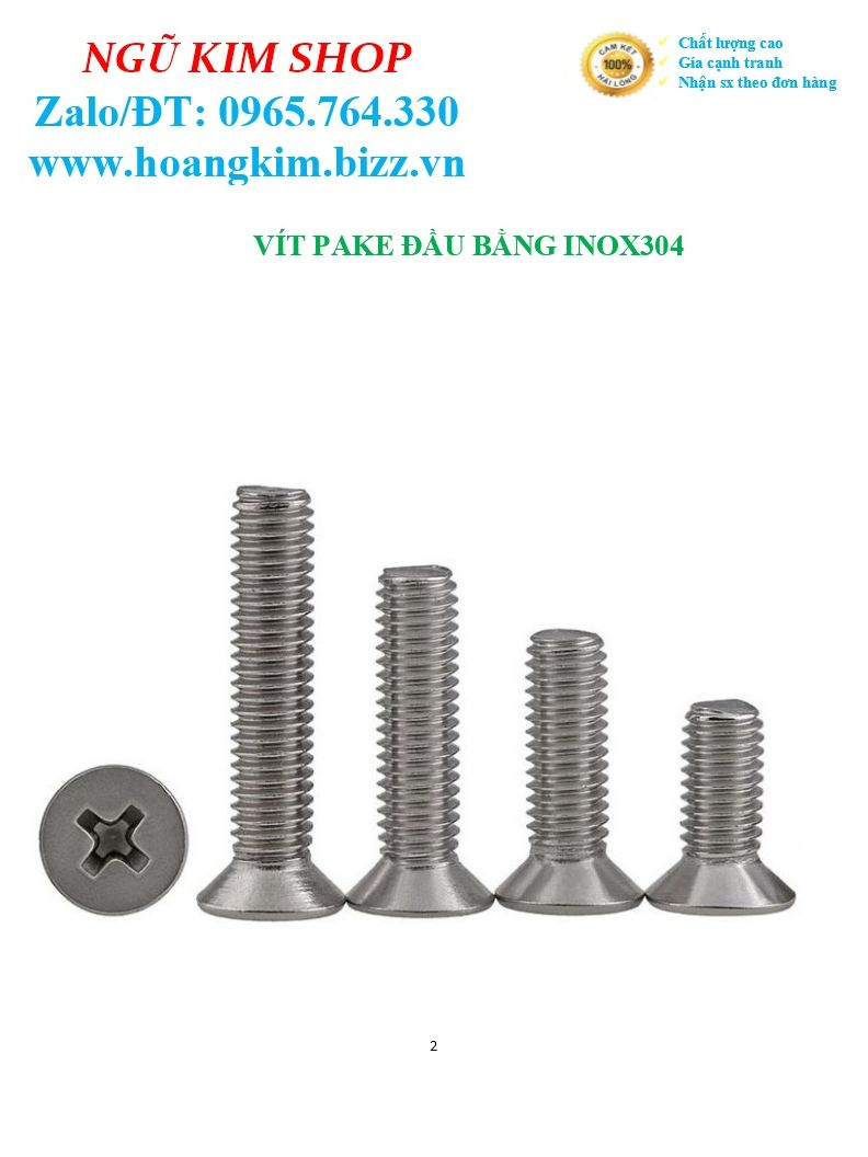 ỐC PAKE ĐẦU BẰNG M5 INOX304