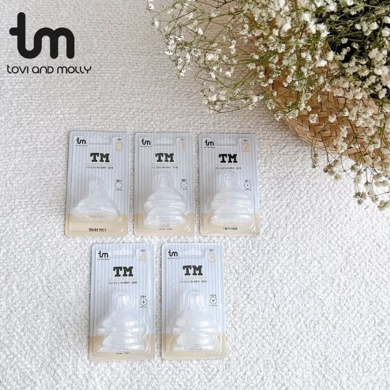 Núm ty bình thỏ Tovi and Molly/ Dot to dot( 2 van thoát khí chống bẹp núm)