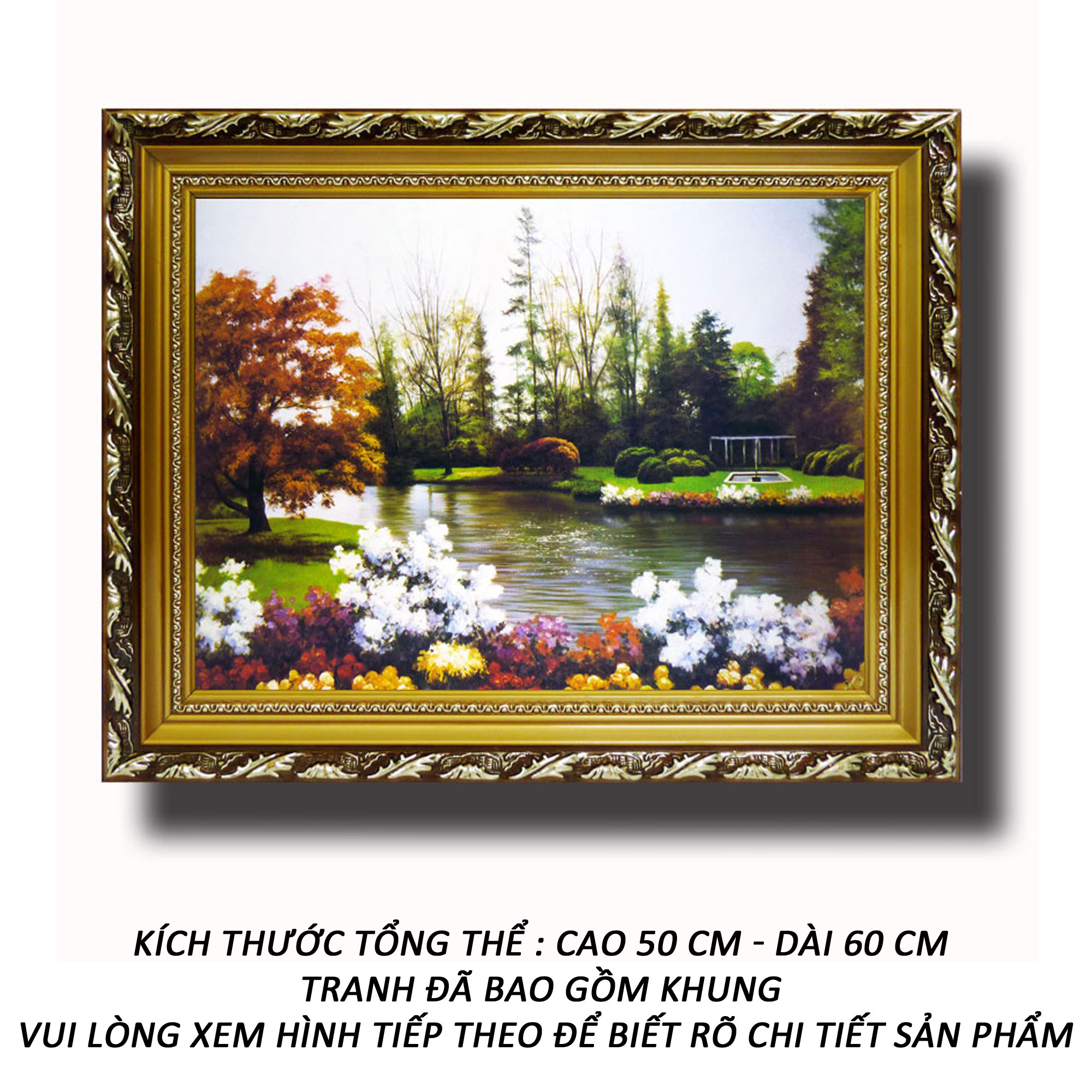 Tranh treo tường - Dòng Sông Êm Đềm 02 -Tranh Minh Hiền (KHUNG GỖ - 50 x 60cm)