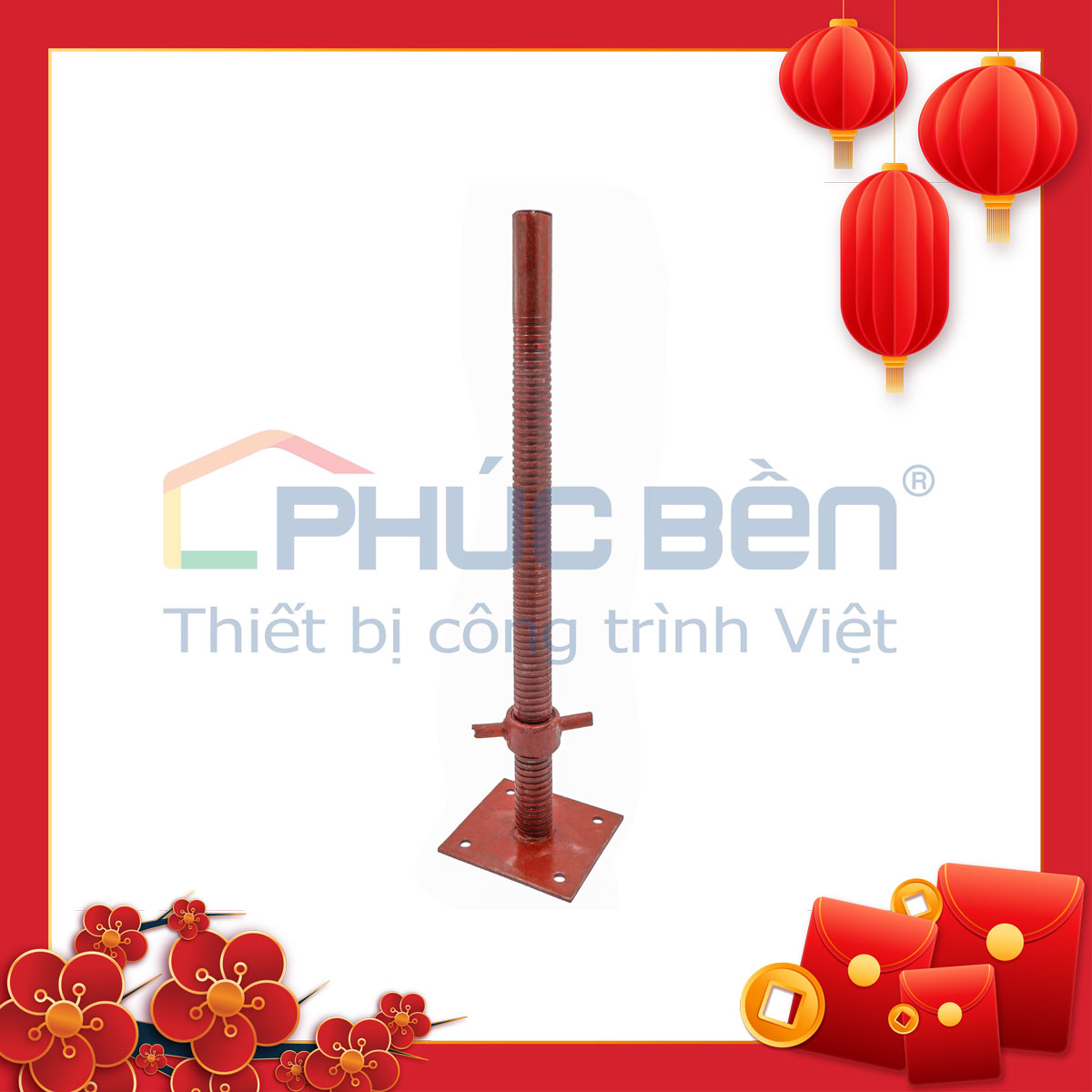 Kích tăng bằng Ø34 x 500mm x 1.6kg (+/-5%) - Kích chân giàn giáo/kích ...