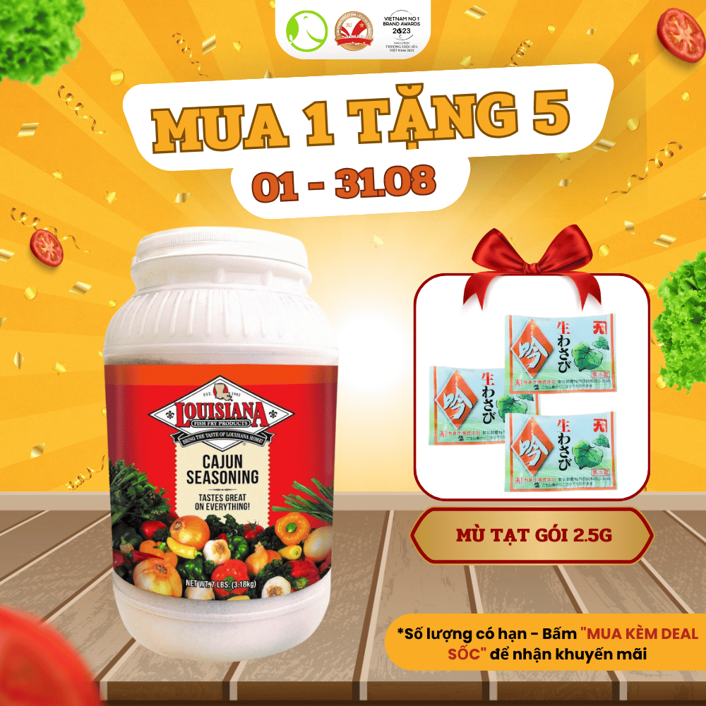 Bột gia vị hải sản mỹ louisiana cajun seasoning siêu ngon gía tốt - hộp 3.18kg