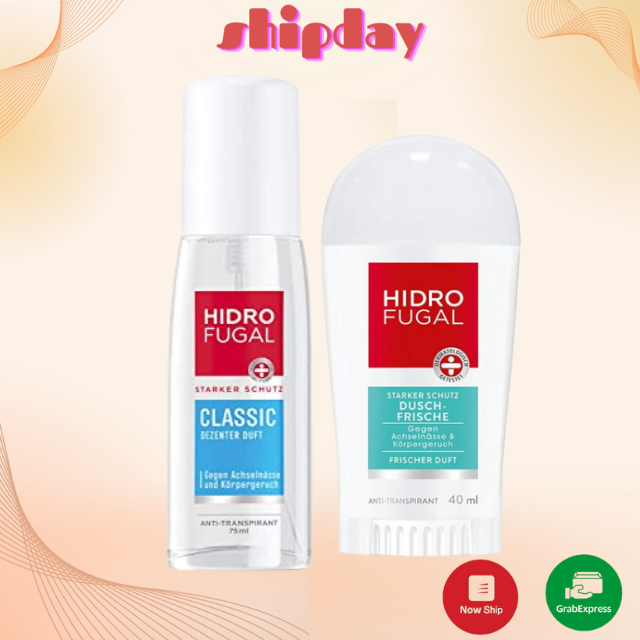 Xịt khử mùi Hidro Fugal không màu, không mùi, ngăn tiết mồ hôi 10h