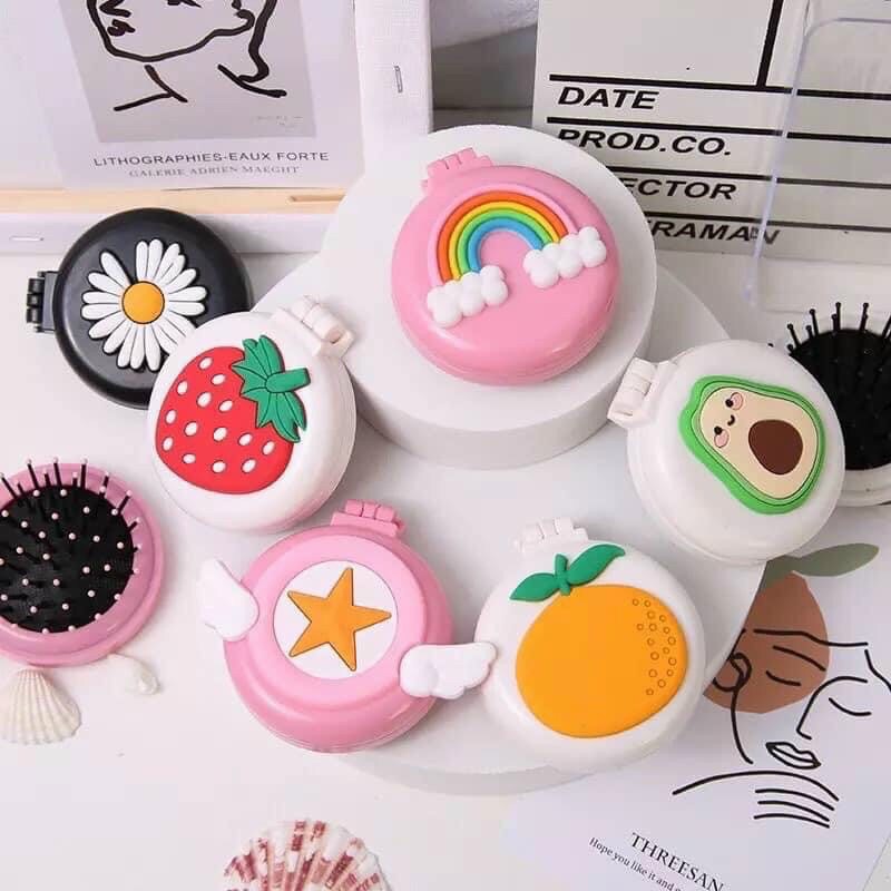 Gương lược gấp gọn mini