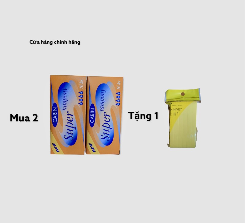 [Mua 2 Tặng 1] Băng Vệ Sinh Đặt Trong Carin Lady Tampon Super 16 Miếng|Siêu Thâm|EU Tặng Bọt Biển Rửa Mặt Chivey 1 gói 12 miếng