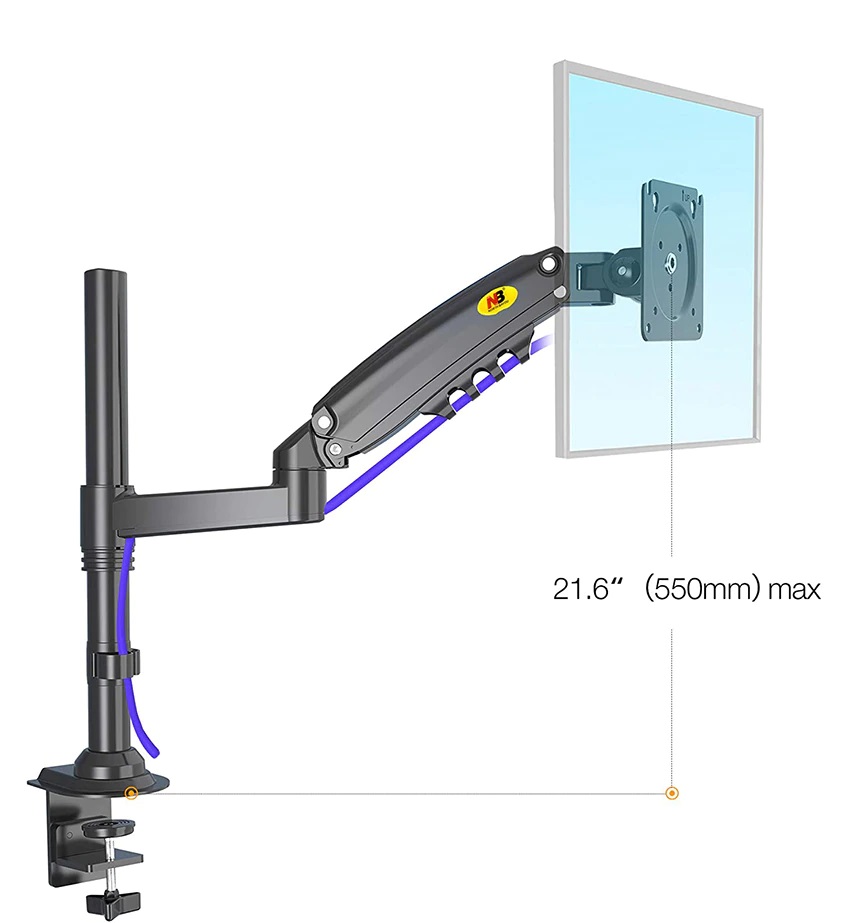 Giá treo màn hình máy tính gắn bàn NB F80 17-30 inch , Arm LCD treo màn hình H80 nâng hạ màn hình cao hơn F80, monitor arm M051 dạng cột
