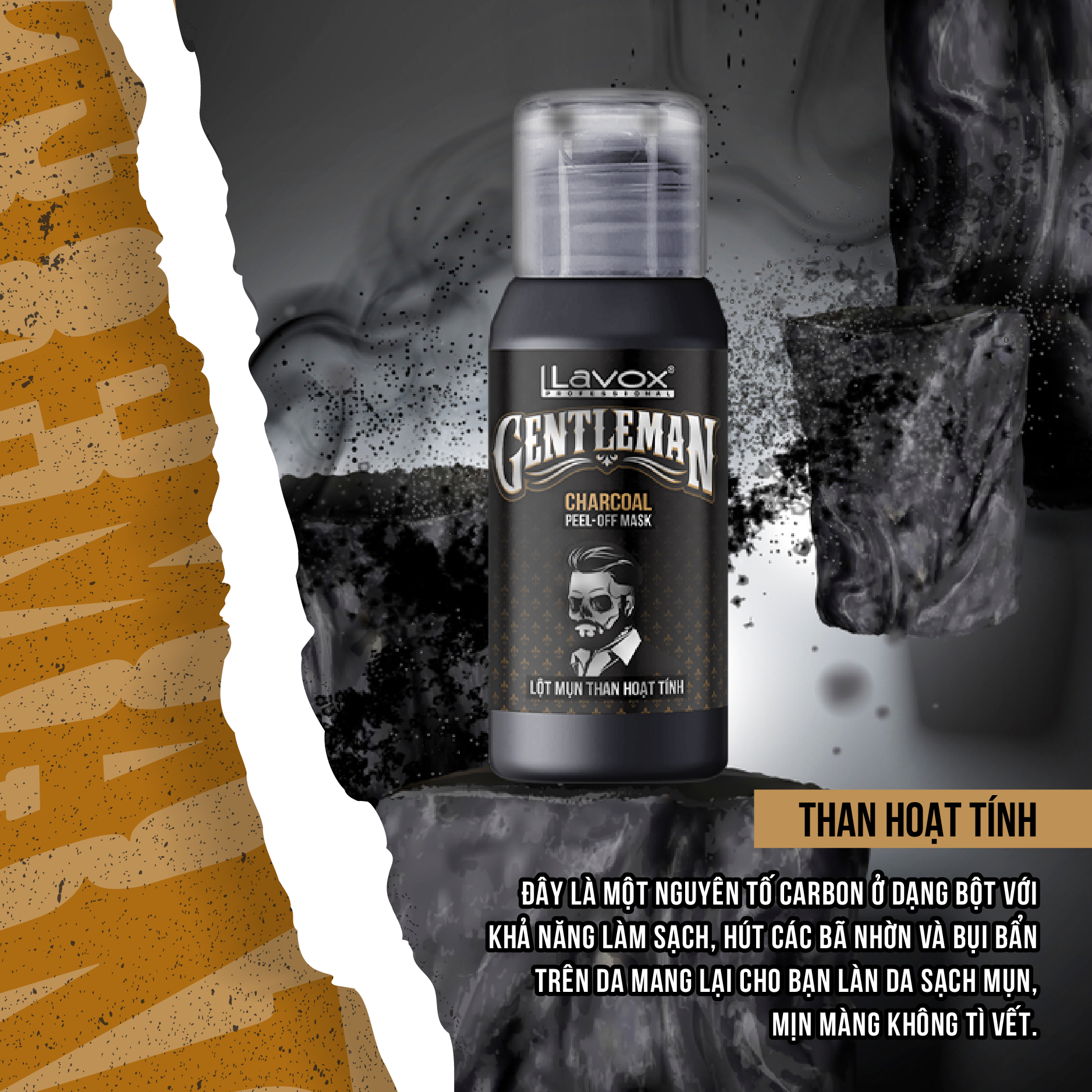Mặt Nạ Lột Mụn Than Hoạt Tính Lavox Gentleman Giúp Sạch Mụn Và Mịn Da