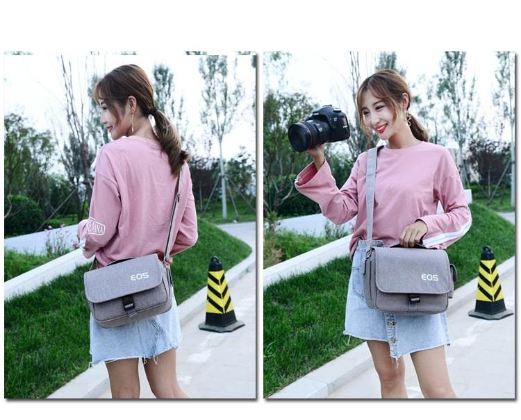 [HCM]Túi máy ảnh EOS thời trang (tặng kèm áo mưa cho túi)