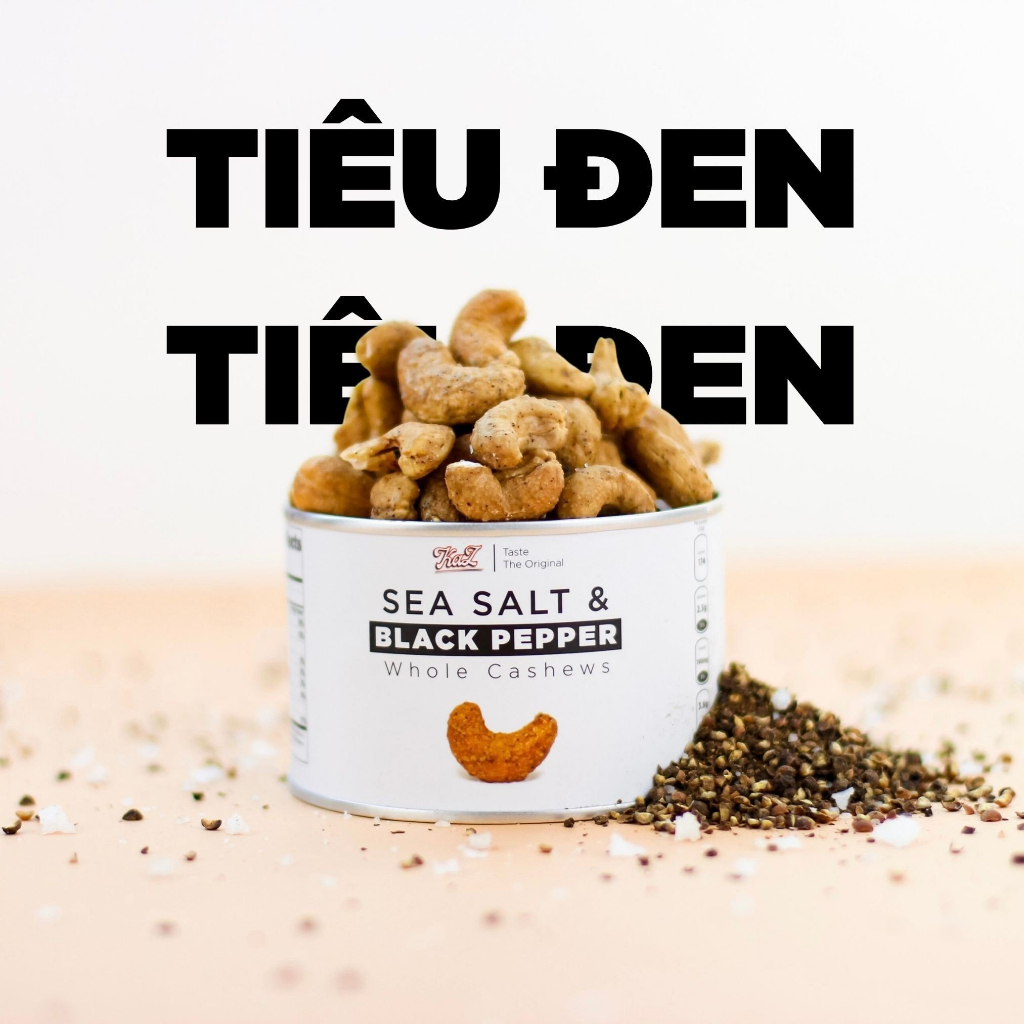 Hạt Điều Tiêu Đen Kaz- Black Pepper Roasted Cashews