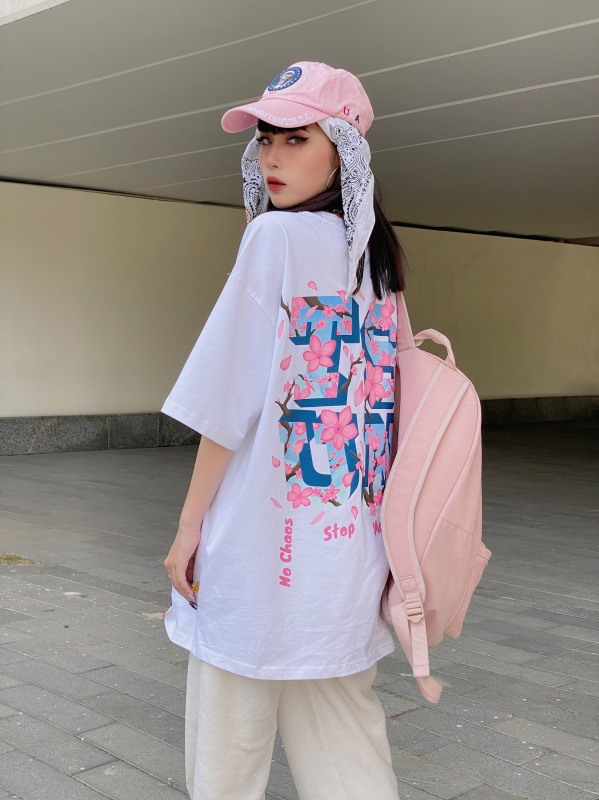 Áo thun TSUN Blossom Flower Tee - White - Unisex
