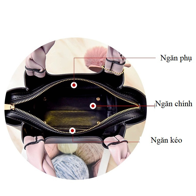 [HCM]Túi Da Xách Tay Cao Cấp T13 Trắng