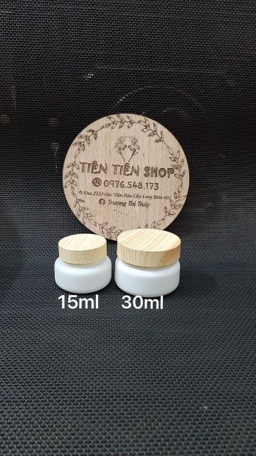 Hũ thuỷ tinh nắp gỗ 15ml , 30ml