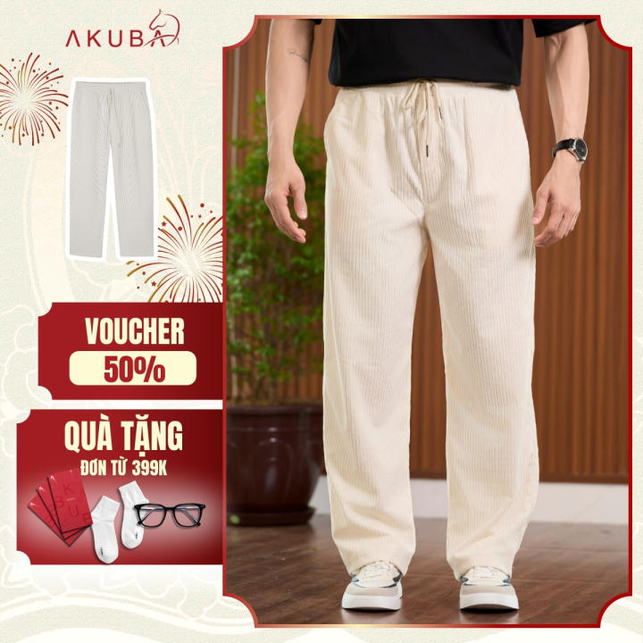Quần thun nhung tăm AKUBA Menswear dáng suống&hellip;