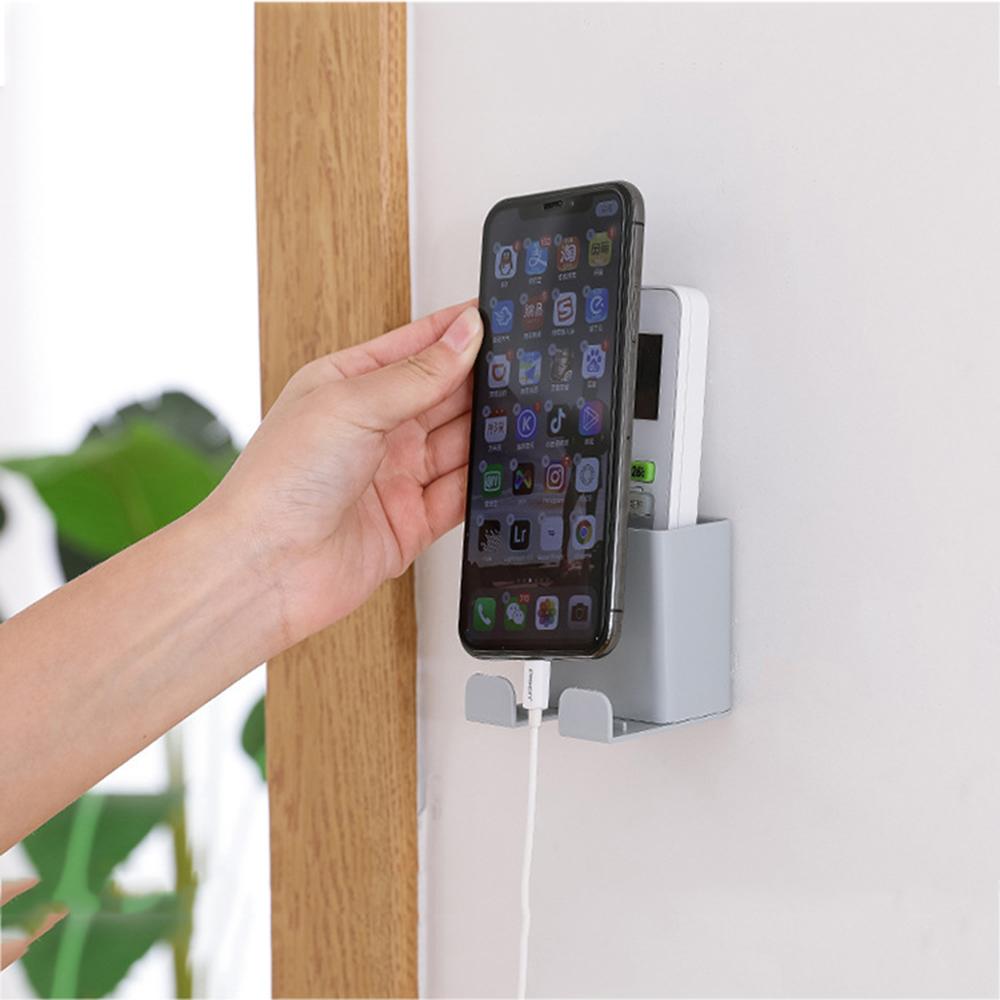 Kệ đựng remote máy lạnh - Hộp đựng điều khiển - Gía lưu trử sạc điện thoại dán tường -Có móc máng chui điện