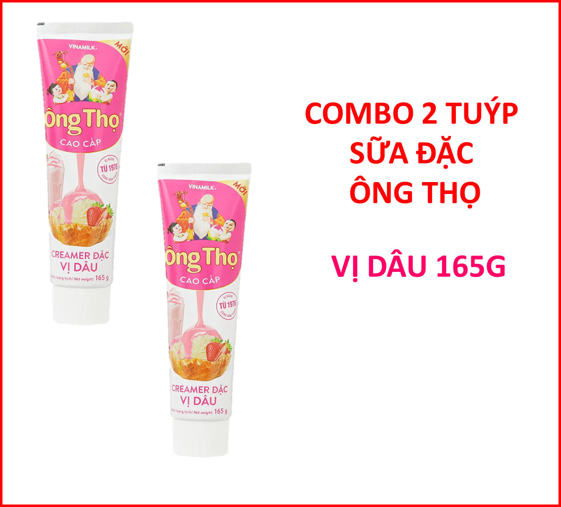 Combo 2 Tuýp Sữa đặc Ông Thọ vị vani/socola/dâu 165g