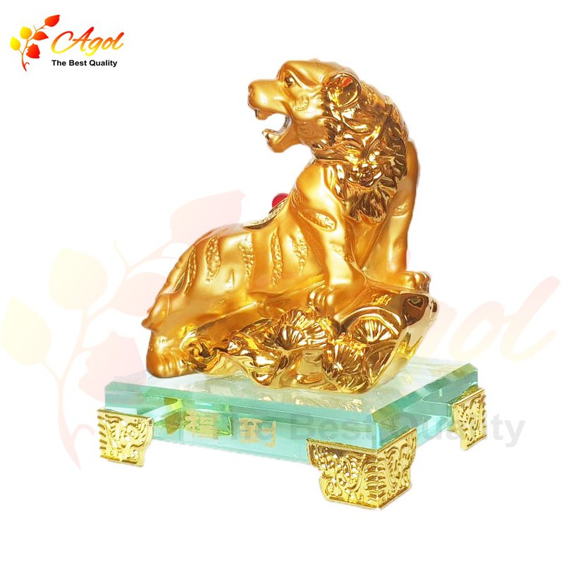 Tượng Hổ Vàng Đế Thủy Tinh