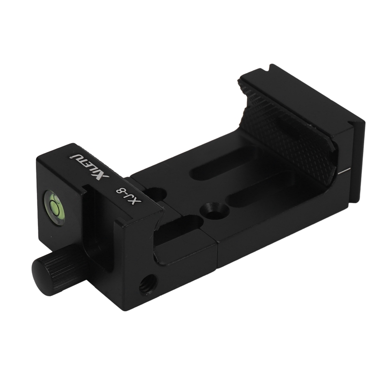 XILETU XJ-8 Tripod Head Bracket Mobile Phone Holder Clip For Phone Flashlight Micro-phone with Spirit Level and Cold Shoe Mount