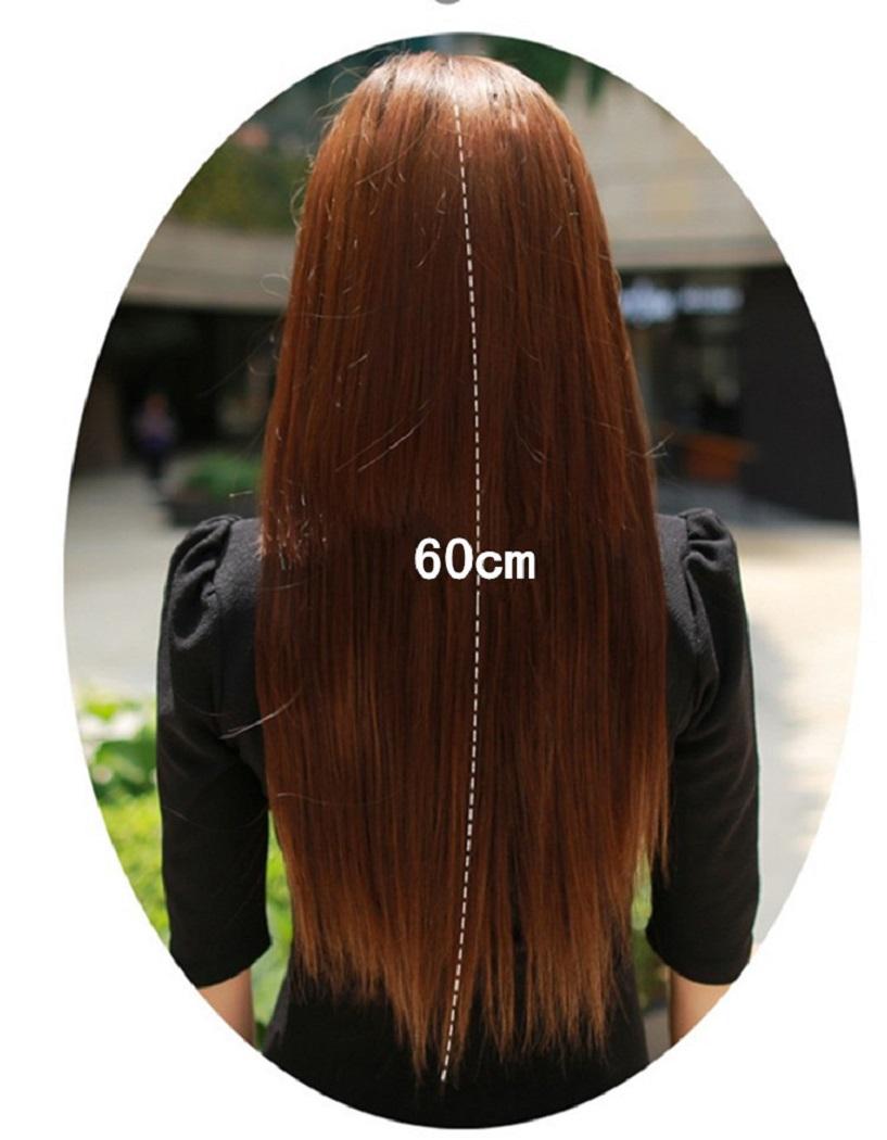 Tóc giả dài thẳng nữa đầu có kẹp