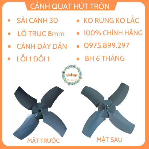 Cánh quạt hút đường kính lồng 30cm lỗ trục 8mm