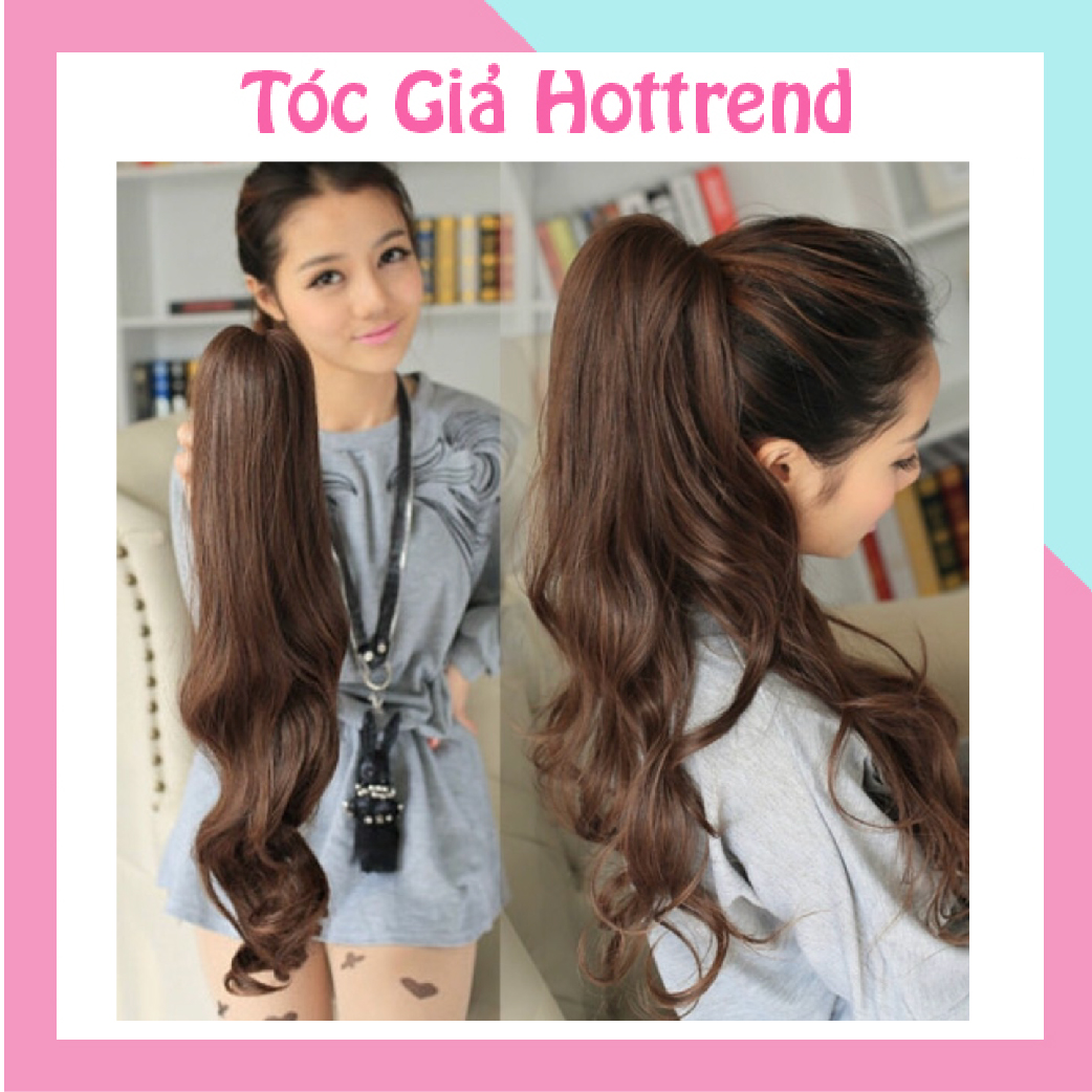 Tóc giả đuôi xoăn tự nhiên- Tóc giả cột nơ phong cách Hàn Quốc trẻ trung QiQishop