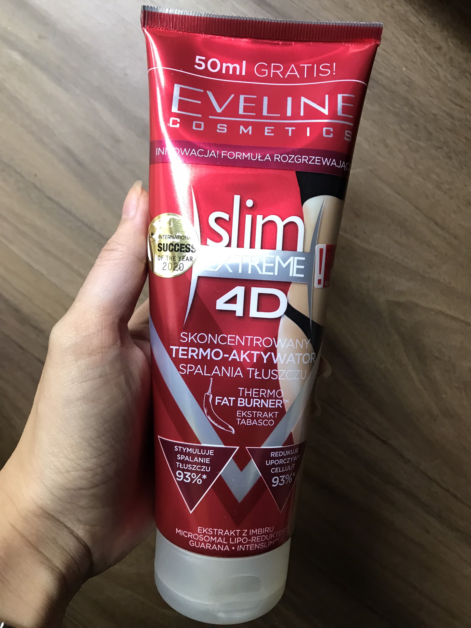 Kem tan mỡ Slim 4D Eveline ĐỎ chiết xuất gừng ớt