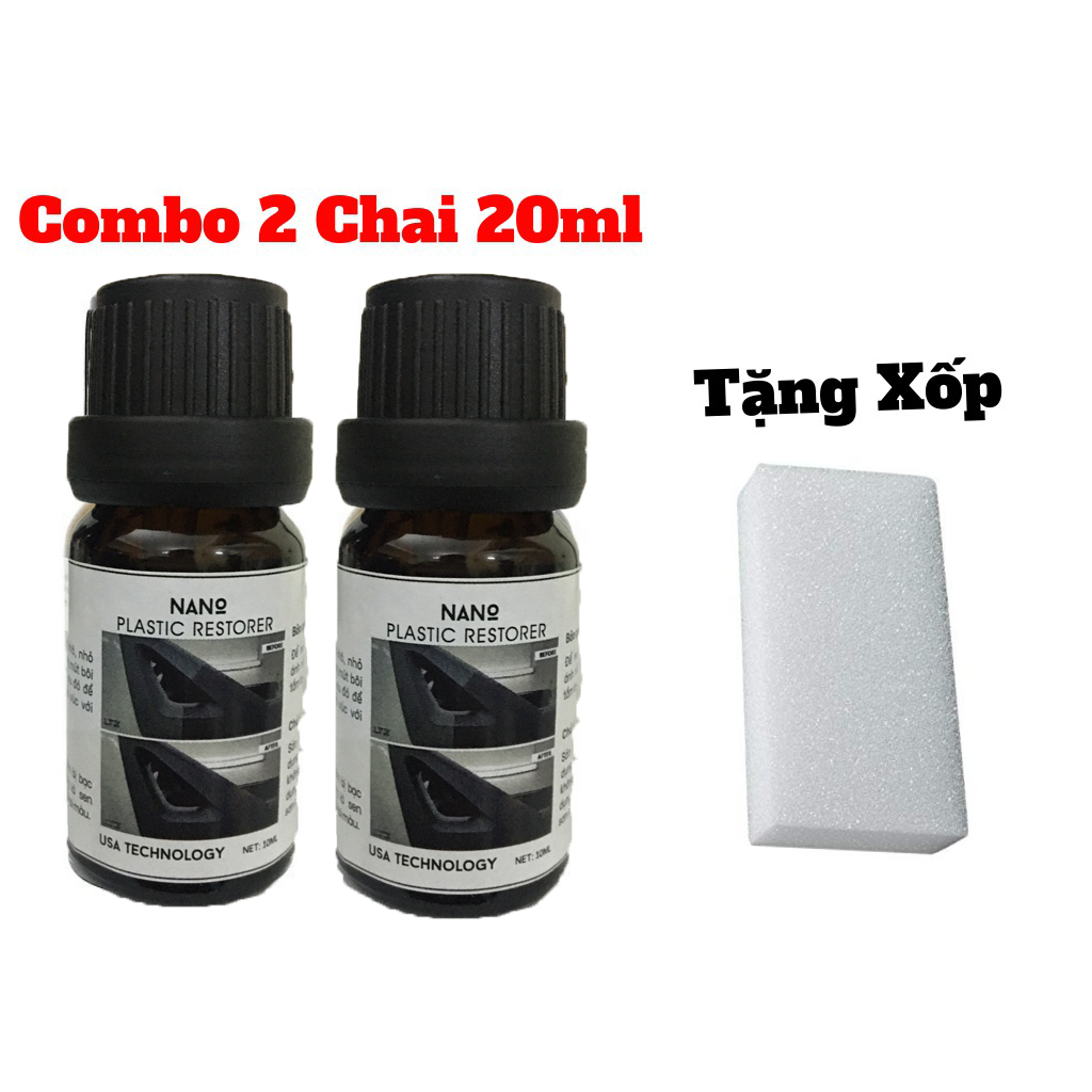 Combo 2 chai dung dịch phục hồi nhựa nhám plastic remover 10ml tặng kèm xốp sản phẩm chất lượng gian hàng uy tín giá cả cực tốt mua ngay.