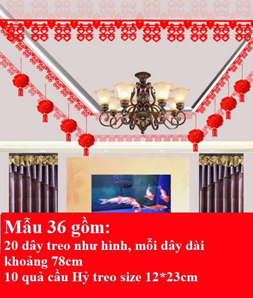 Set trang trí trần nhà ngày cưới