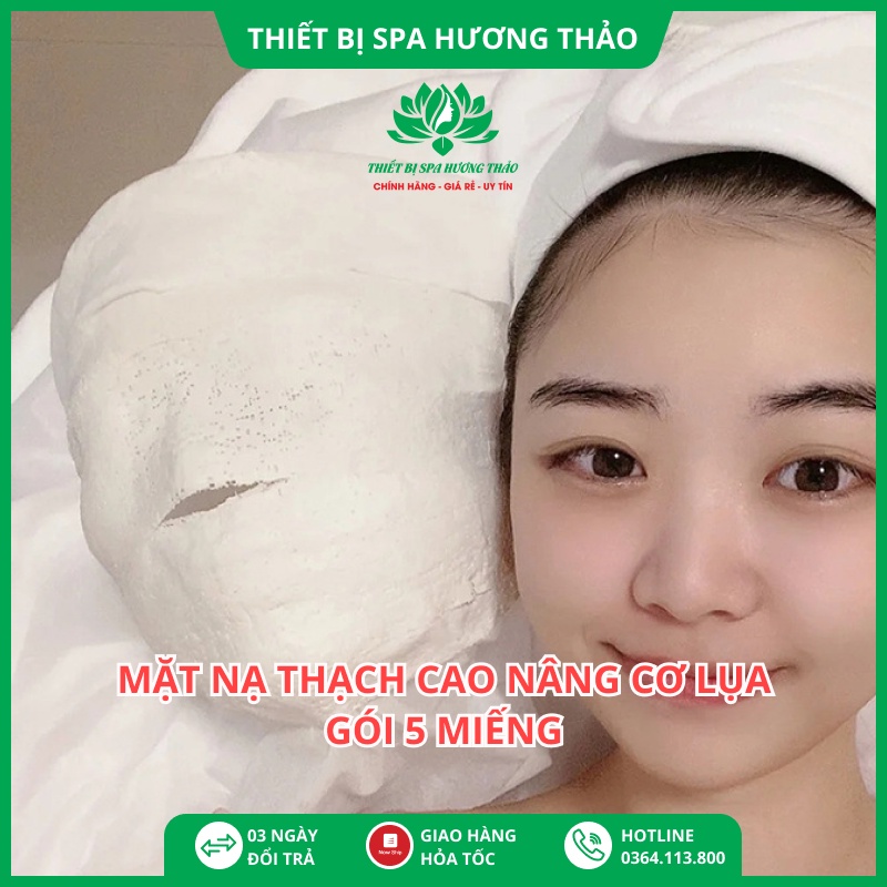 Mặt nạ thạch cao lụa nâng cơ, căng da, thon gọn khuôn mặt - Set 5 miếng