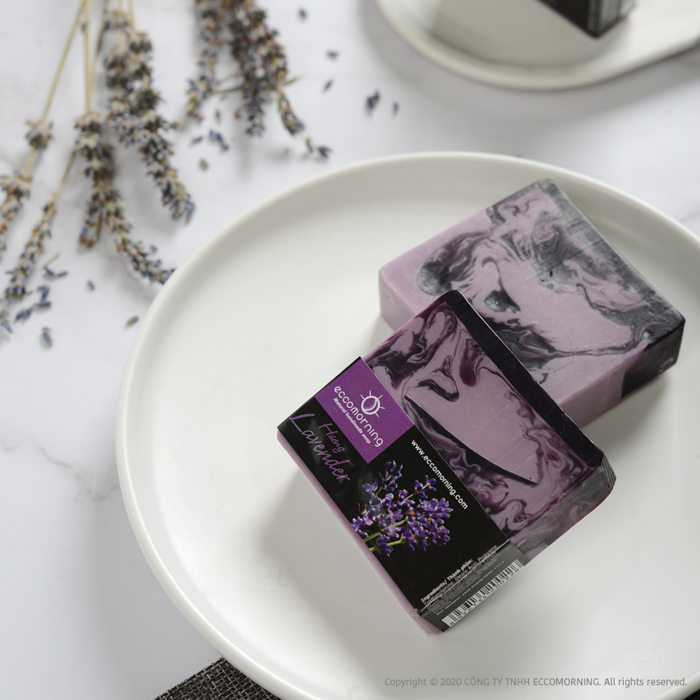 Xà Bông Thiên Nhiên Handmade eccomorning Hình Vuông Hương Oải Hương - Lavender Soap