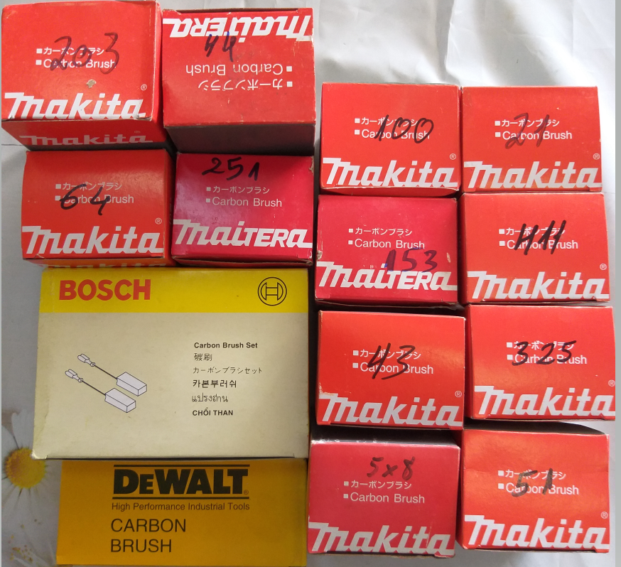 10 cặp Chổi than máy khoan, máy mài, máy cắt...