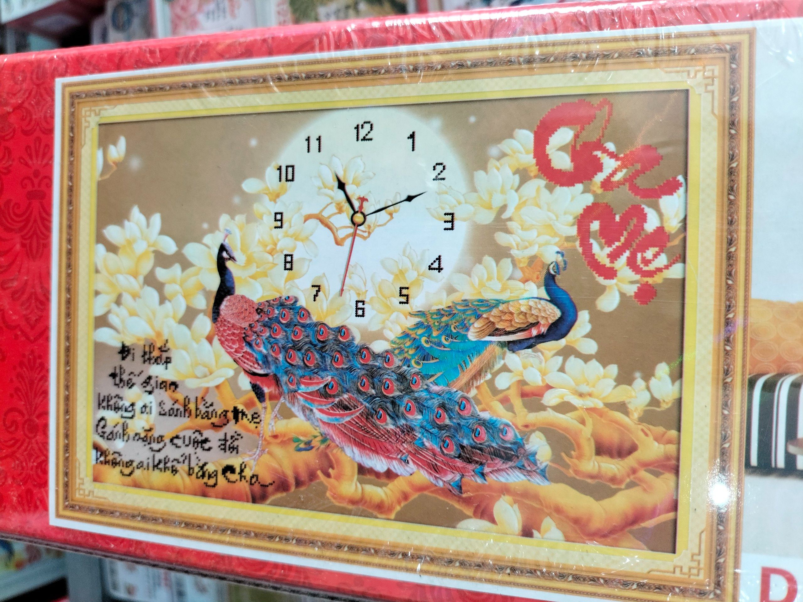 Tranh đính đá ĐỒNG HỒ -CHA MẸ df162 KT: 66x52