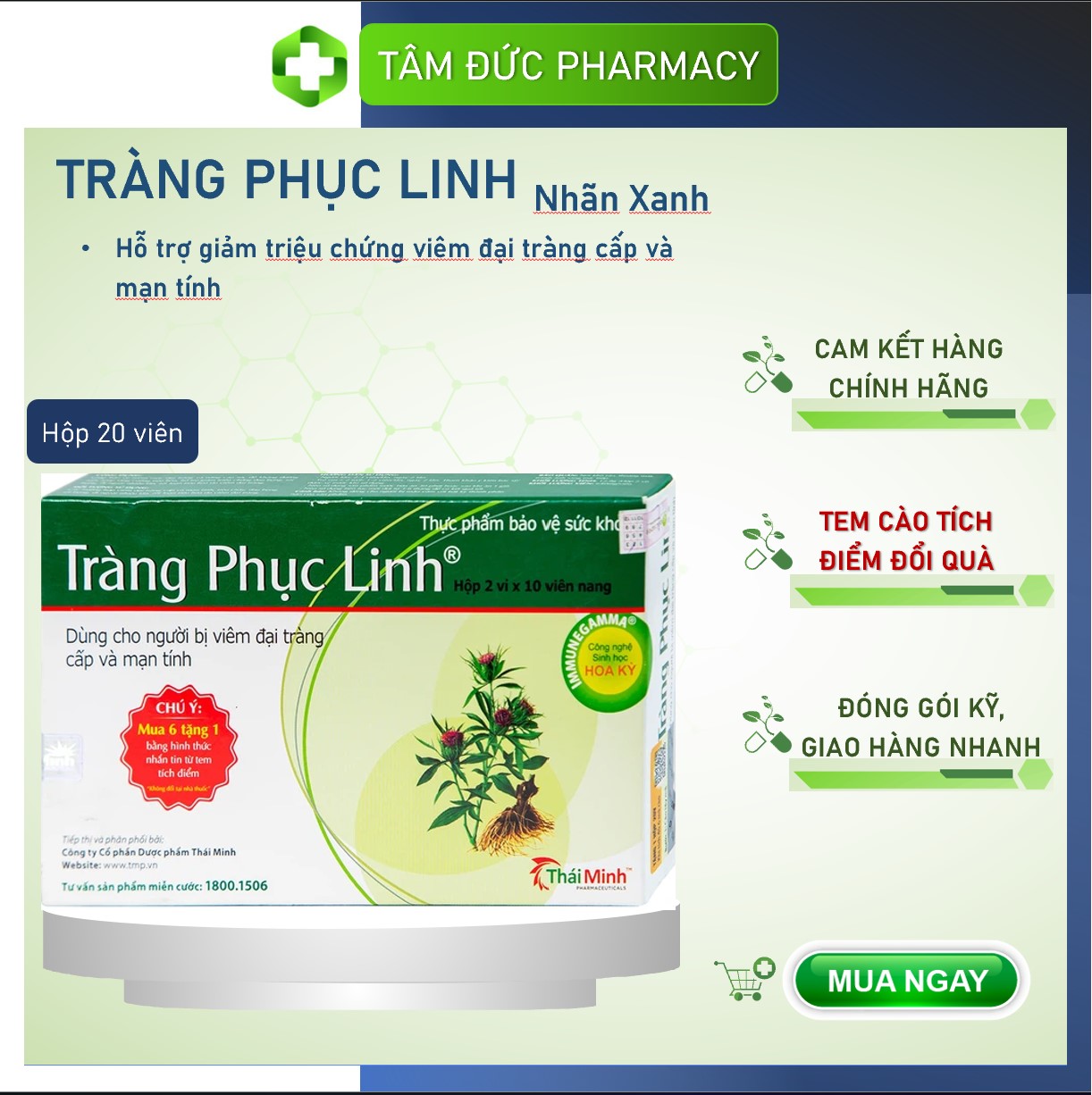 Tràng phục linh - hỗ trợ viêm đại tràng cấp và mạn tính