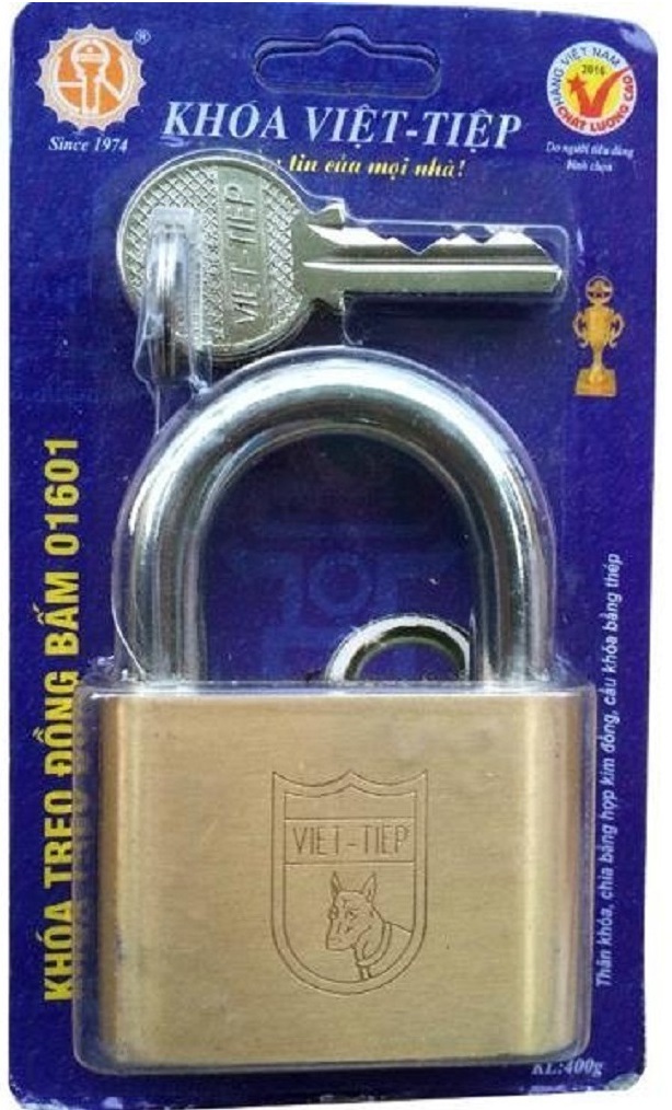 KHÓA TREO ĐỒNG BẤM VIỆT TIỆP 01601 ( CỠ LỚN 6CM - CHỊU VA ĐẬP TỐT - THÍCH HỢP KHÓA CỬA CHÍNH CỦA NHÀ )