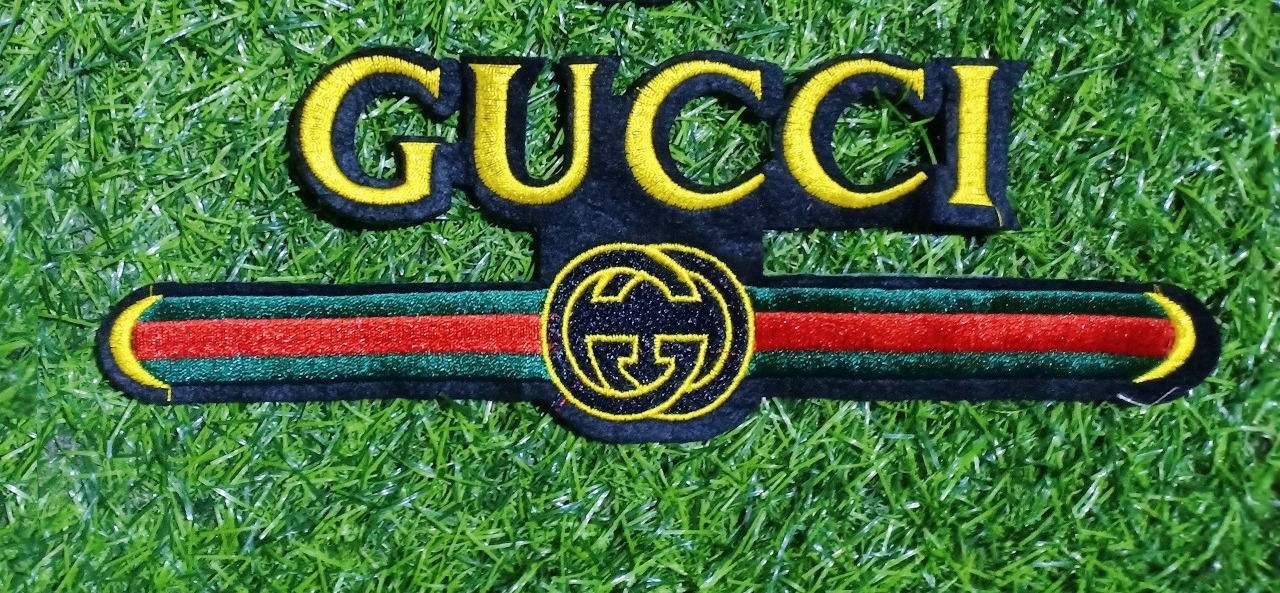 Sticker Thêu Ủi Logo G U C C I Khổng Lồ Cao Cấp (Size 25cm)