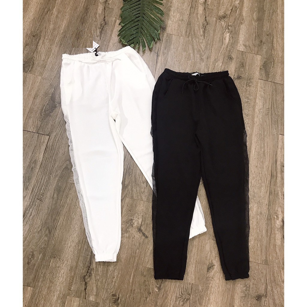 Quần Jogger NỮ  đũi phối lưới SIÊU XINHH
