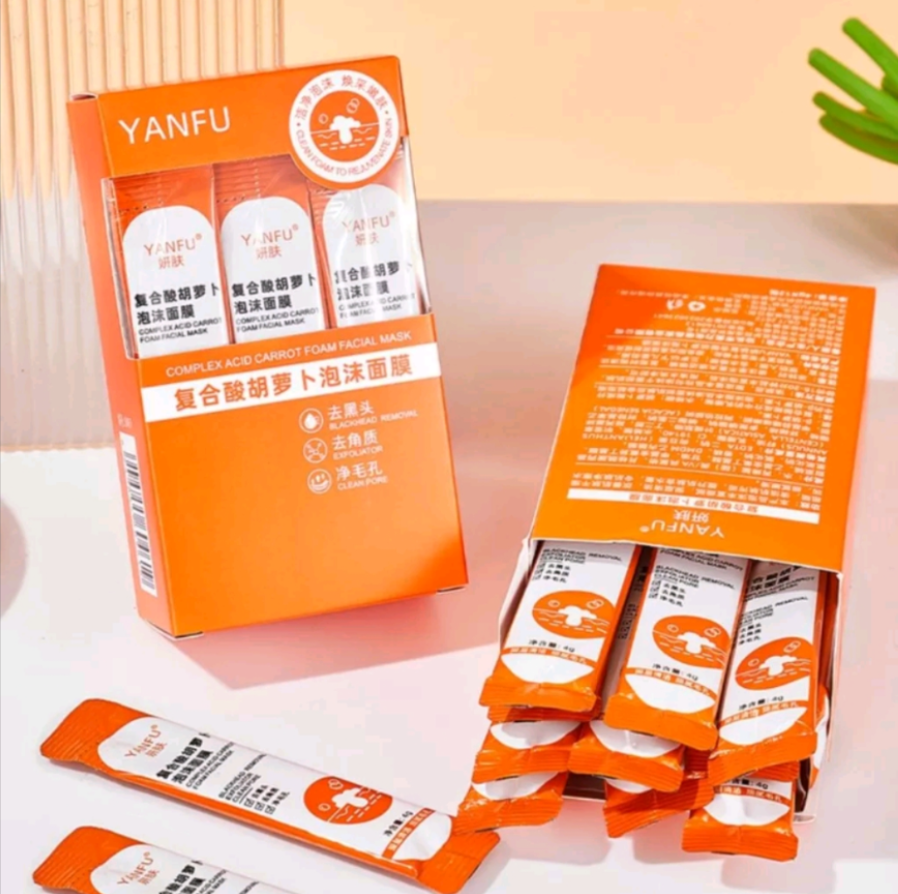 Hộp 12 Gói Mặt Nạ Sủi Bọt Thải Độc Cà Rốt