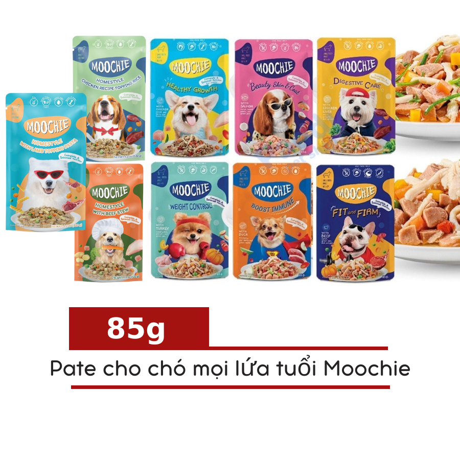 Pate MooChie Thịt Xào Cho Chó Mọi Lứa Tuổi Gói 85g - [Nông Trại Thú Cưng]