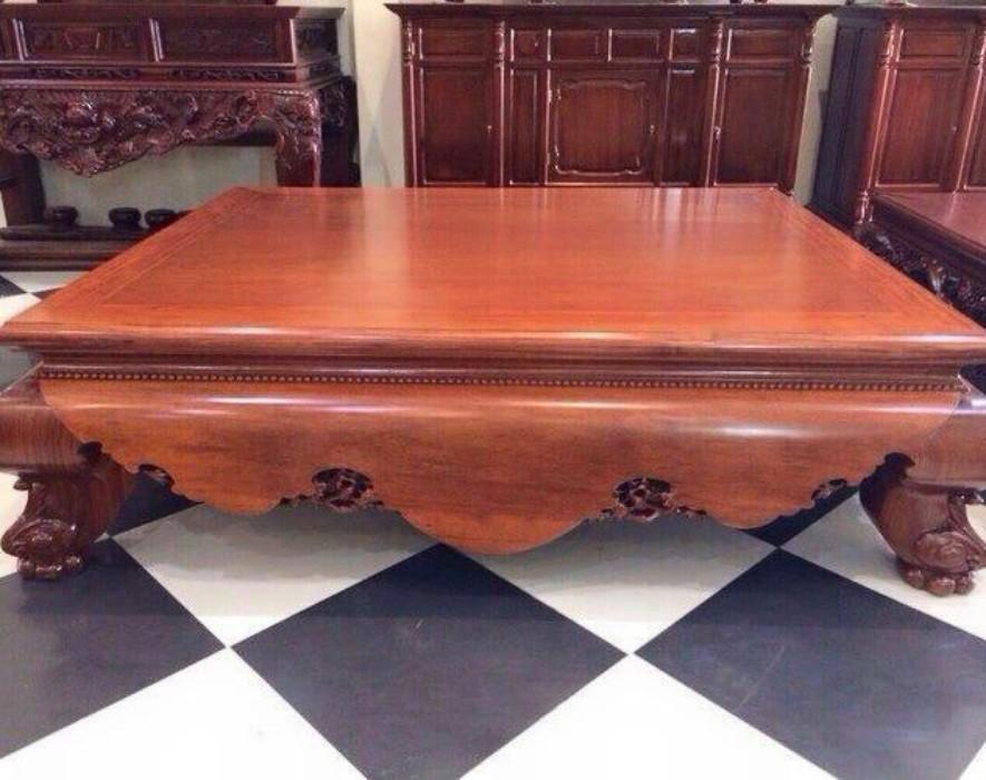 Sập Đại Chân Quỳ Dạ Cá Trơn Gỗ Hương Đỏ Nam Phi