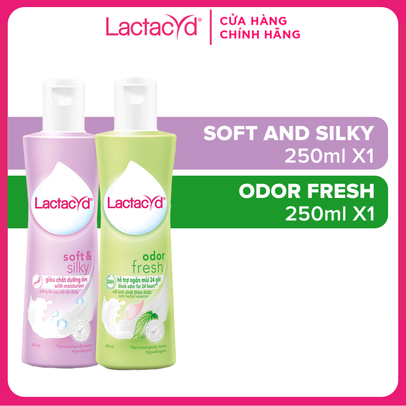 Bộ sản phẩm DDVS Lactacyd Soft & Silky DƯỠNG ẨM 250ml + Odor Fresh NGĂN MÙI 24H 250ml