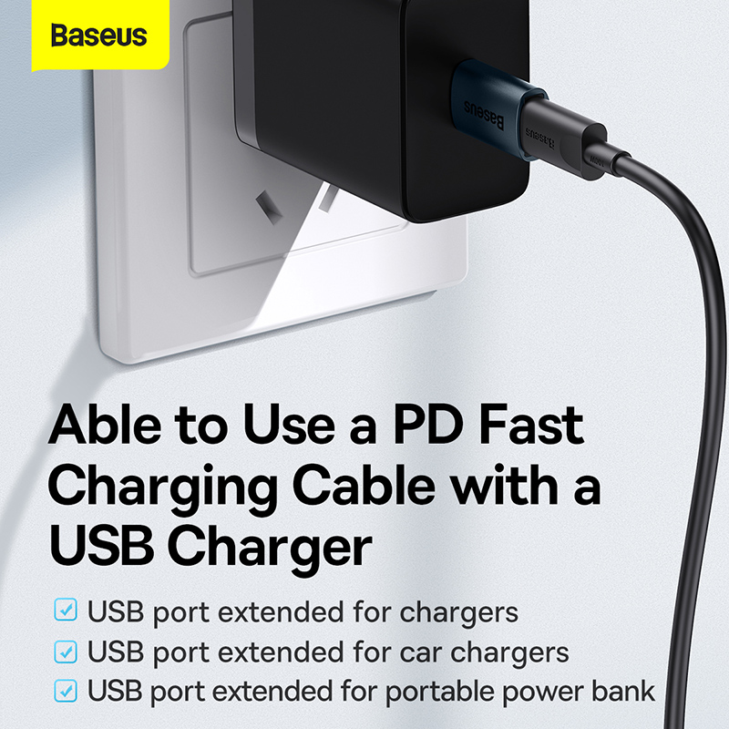 [USB => TYPE C] - Đầu chuyển đổi Baseus từ đầu USB - Type C