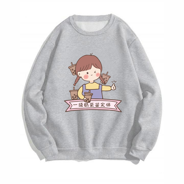 [Hoàn Tiền 15%] ÁO SWEATER NỮ IN CÔ GÁI TÓC NÂU DỄ THƯƠNG