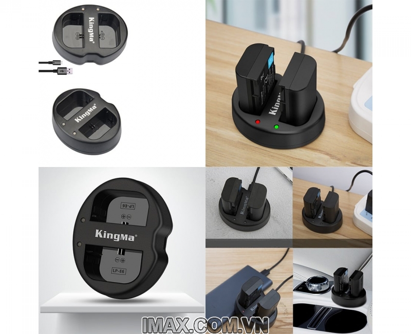 1 SẠC ĐÔI KINGMA DÙNG CHO PIN LP-E6