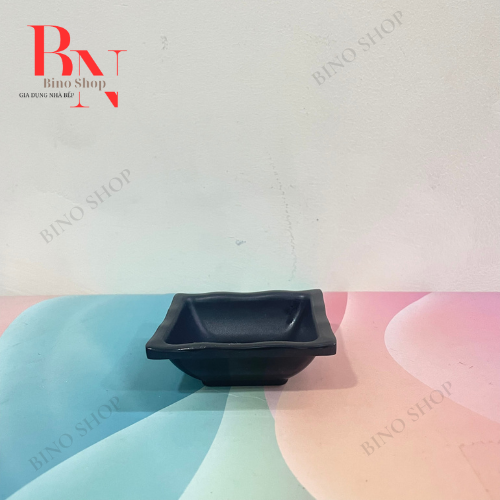 [HCM]5 Chén Nước Chấm Vuông Melamine Màu Đen– Fataco