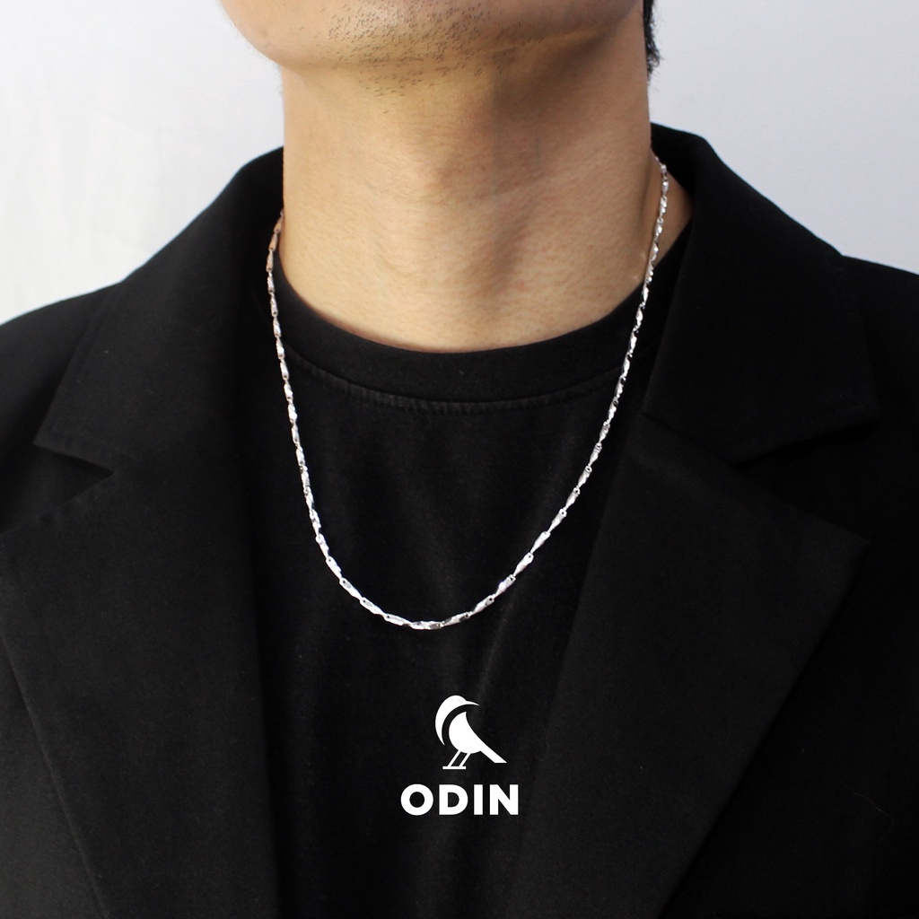 Silver Chain male Odin silver leaf-silver Italy S925 gift with silver wash water