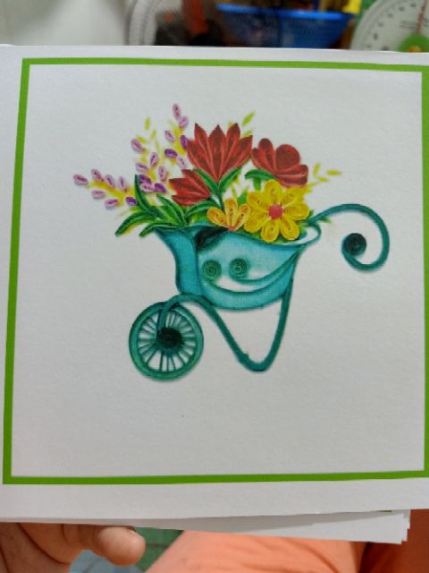 Nền thiệp quilling in sẵn