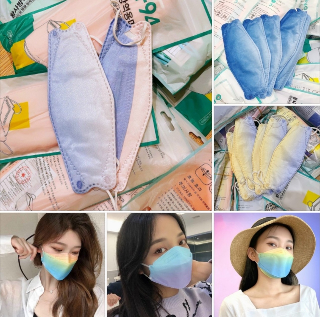 Khẩu trang KF94 người lớn màu pastel - khẩu trang KF94 người lớn
