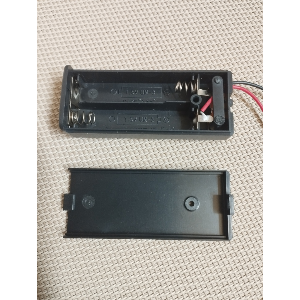 Khay pin AAA có nắp đậy kèm công tắc loại 2 pin để chế tạo đồ chơi chạy pin