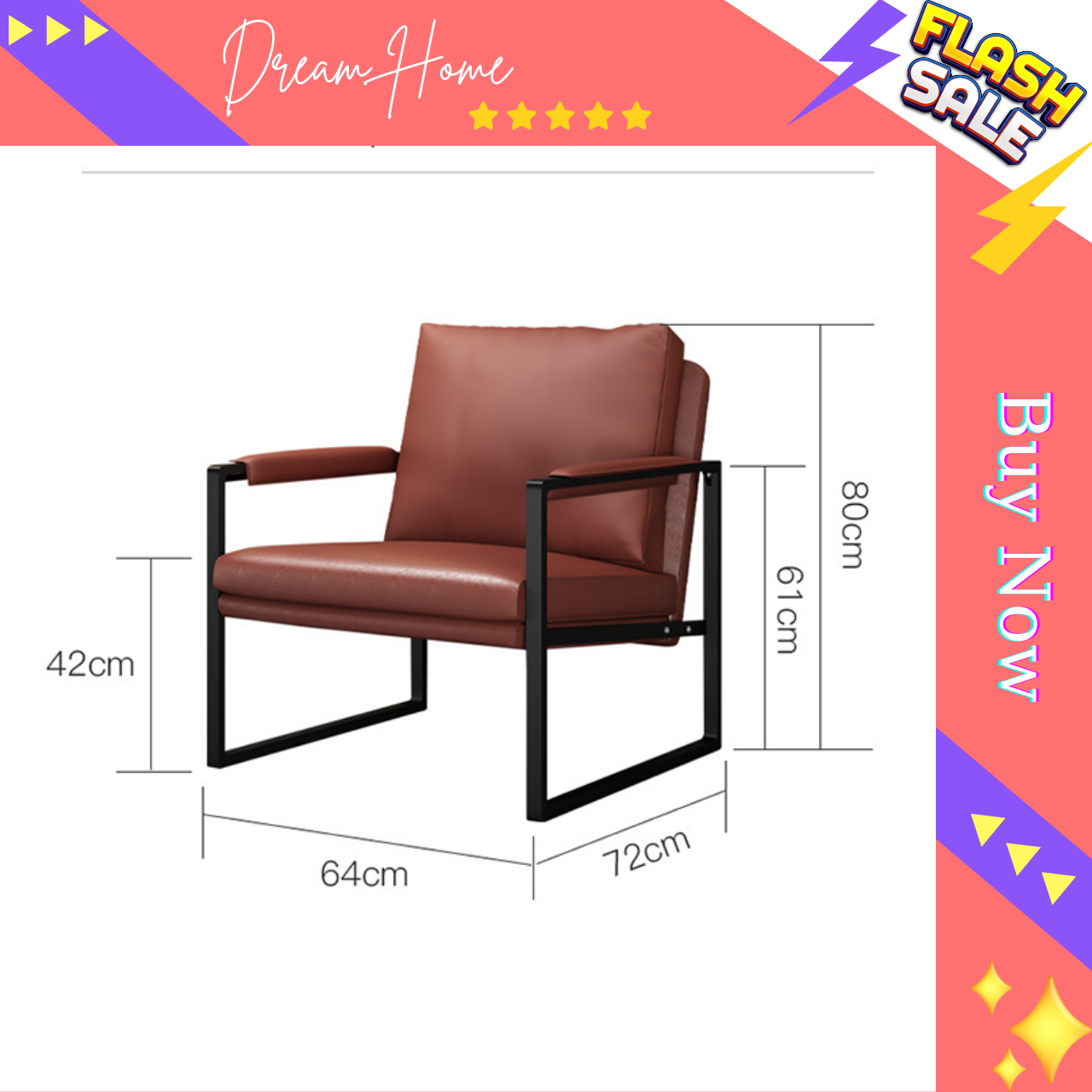 Ghế Sofa Da Pu phong cách hiện đại, Sofa đơn Dream_Home