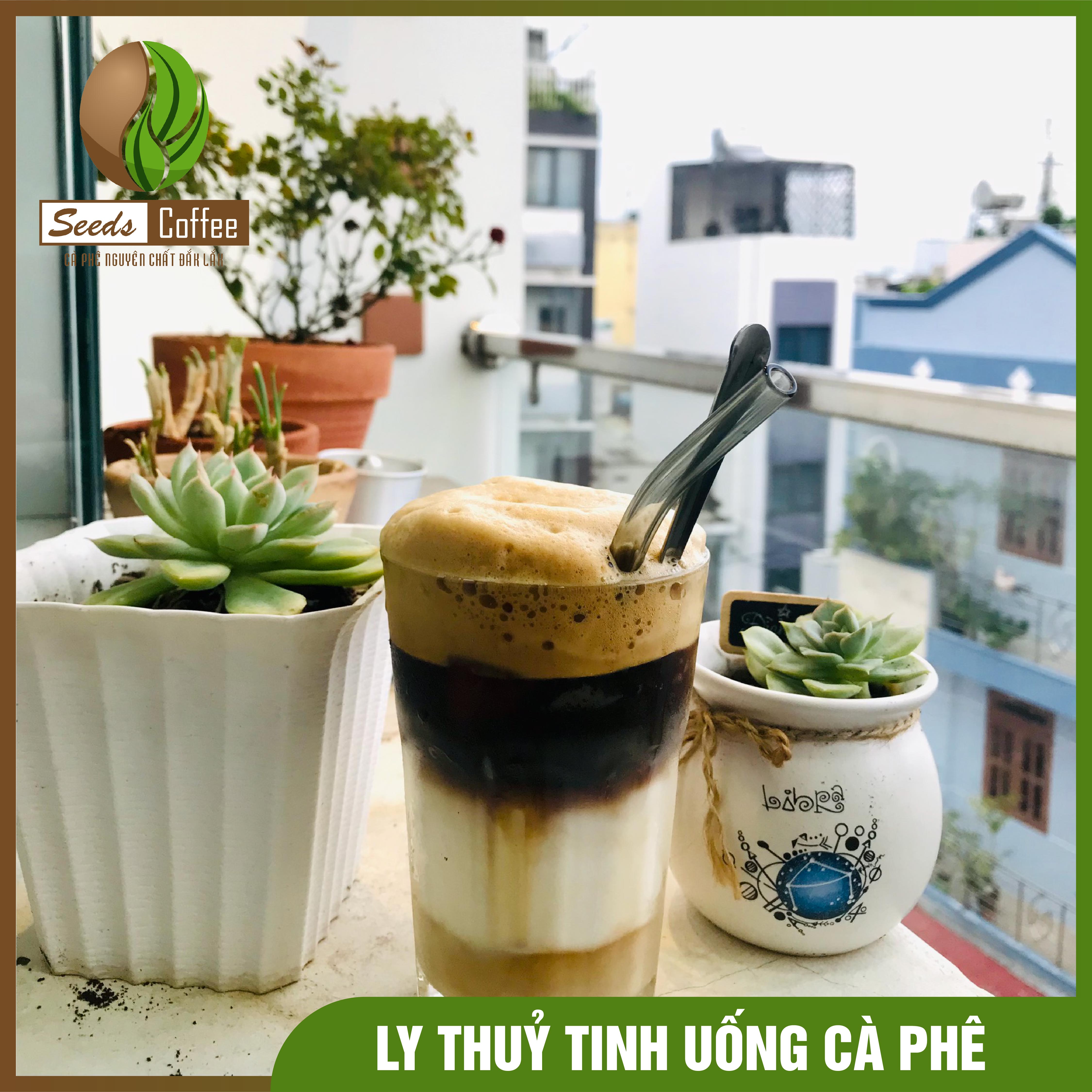 Ly cốc thuỷ tinh uống cà phê 330ml